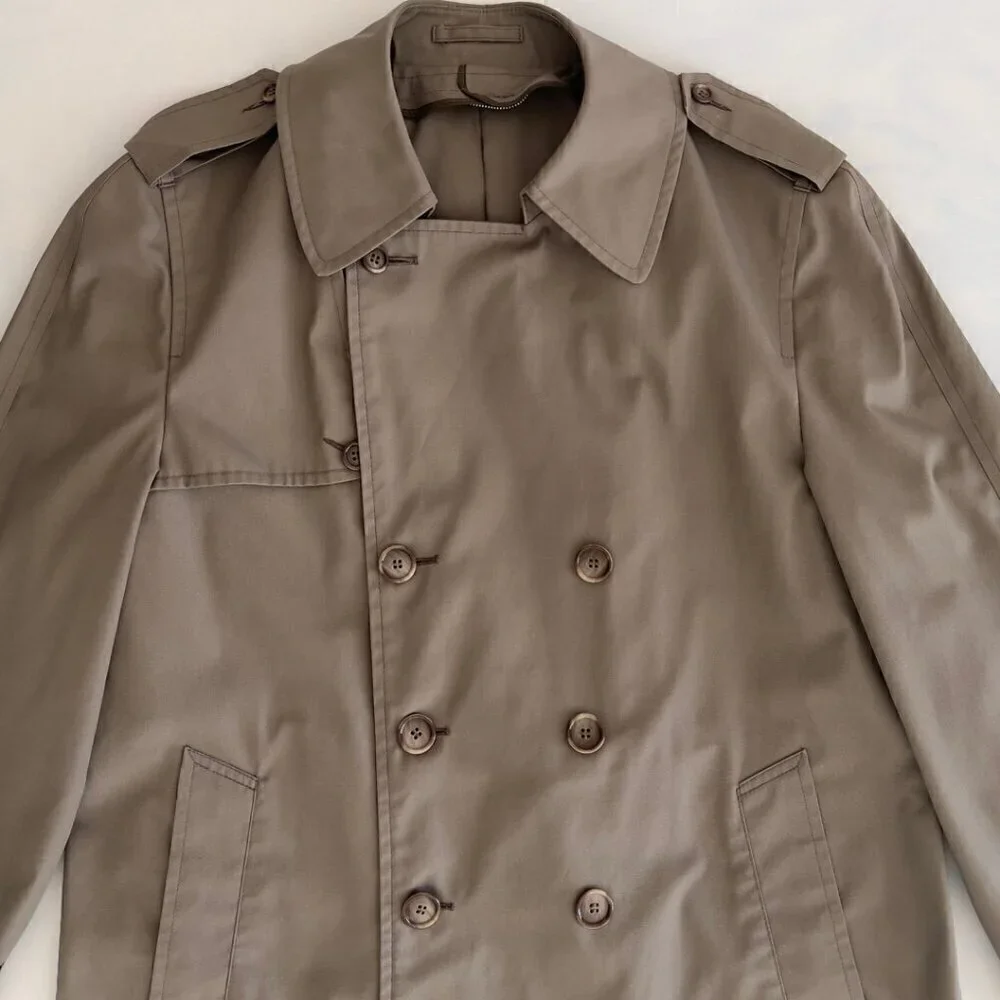 London Fog Vintage Iconic Beige Trench Coat 40S - Picture 3 of 7